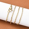 Ion Plating(IP) 304 Stainless Steel Cable Chain Necklaces NJEW-E026-04G-D-4