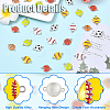 36Pcs 6 Styles Alloy Enamel Connector Charms ENAM-YW0008-07-5