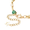 Brass Link Chain & 304 Stainless Steel Textured Dapped Chains Bracelets for Women BJEW-JB12481-01-4