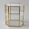 3-Tier Hexagon Glass Jewelry Organizer Display Cases with Iron Frame ODIS-WH0025-335B-1