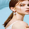 Alloy Dangle Stud Earrings EJEW-LP0007-119-1