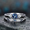 Alloy Micro Pave Cubic Zirconia Finger Rings for Women FS-WG2E042-20-1