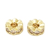 Brass Micro Pave Clear Cubic Zirconia Spacer Beads KK-L235-04G-2