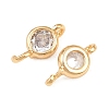 Brass Pave Clear Cubic Zirconia Connector Charms KK-H538-04G-2