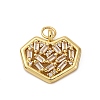 Brass Micro Pave Cubic Zirconia Pendants KK-P308-17G-1