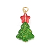 Christmas Tree Dyed & Heated Glass Pendants PALLOY-JF04391-1