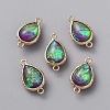 Resin Imitation Shell/Opal Connector Charms RESI-WH0035-61B-1