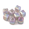 UV Plating Rainbow Iridescent Acrylic Beads PACR-C009-03G-1