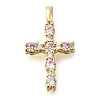 Brass Pave Clear Cubic Zirconia Pendants KK-M101-01G-04-1