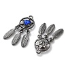 Rack Plating Alloy Rhinestone Pendants PALLOY-F311-19B-2