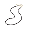 Natural Black Spinel Cube Beaded Necklace for Women NJEW-JN04111-04-1