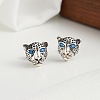 925 Sterling Silver Micro Pave Cubic Zirconia Stud Earrings STER-P065-06AS-4