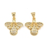 Brass Micro Pave Clear Cubic Zirconia Pendants ZIRC-I036-25G-1