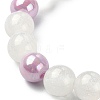 Sparkling Resin & Acrylic Heart Beaded Stretch Bracelet for Kids Jewelry BJEW-JB09549-4