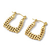 Ion Plating(IP) 304 Stainless Steel Rectangle Hoop Earrings for Women EJEW-I284-03G-1