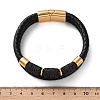 Natural Lava Rock Bead Leather Cord Multi-strand Bracelets BJEW-A009-05G-5