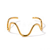 Personalized Wave Design 304 Stainless Steel Open Cuff Bangles for Women ZD3486-5