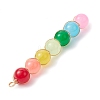 Colorful Imitation Jade Glass Round Bead Pendants PALLOY-JF02449-01-3