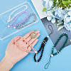 Gorgecraft 6Pcs 6 Colors Glass & Rhinestone Beaded Phone Hand Strap Chains AJEW-GF0008-56-3