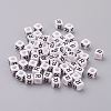 50g Opaque Acrylic Horizontal Hole Letter Beads SACR-TA0001-19R-1
