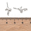 Brass Micro Pave Clear Cubic Zirconia Pendants KK-CBAD9DF-06P-3