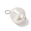 Electroplated Shell Pearl Nuggets Charms PALLOY-JF04641-02-4