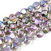 Electroplate Transparent Glass Beads Strands EGLA-Q133-01A-07-1