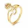 Clear Cubic Zirconia Initial Letter with Crown Adjustable Ring RJEW-M139-17J-1