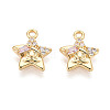 Brass Micro Pave Cubic Zirconia Charms KK-N263-143C-G-1