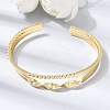 Brass Double Line Textured Cuff Bangles for Women KK-CBACA61-03G-1
