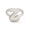 Brass Letter Open Cuff Rings for Women RJEW-G313-01Z-P-2