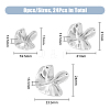 HOBBIESAY 24Pcs 3 Style Irregular Flower Shape 1-Hole Zinc Alloy Shank Buttons BUTT-HY0001-01P-2