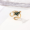 304 Stainless Steel with Enamel Cuff Rings for Women LS-RJEW-Z116-01G-02-1