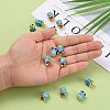 5-Petal Rack Plating Brass Enamel Bead Cap LS-X-KK-P024-13-RS-5