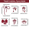 12Pcs 6 Styles Spray Painted Alloy Pendants FIND-BM0001-24-2