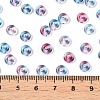 Spray Painted Transparent Glass Seed Beads SEED-T007-05F-4