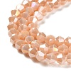 Opaque Solid Color Electroplate Glass Beads Strands EGLA-A039-P4mm-B06-3