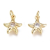 Brass Micro Pave Clear Cubic Zirconia Charms KK-M206-44G-1