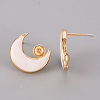 Brass Enamel Stud Earrings Findings KK-T062-115G-B-NF-3