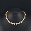 1Pc Heart Zinc Alloy Crystal Rhinestone Cup Chain Tennis Necklaces for Women NJEW-SP0001-06G-4