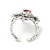 Zinc Alloy Rhinestone Open Cuff Ring RJEW-Z048-03AS-02-3