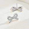 Elegant Stainless Steel Bowknot Stud Earrings NL6502-3