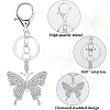 2Pcs Alloy Rhinestone Pendants Keychain KEYC-SP0001-22-5