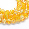 Baking Paint Transparent Crackle Glass Round Bead Strands DGLA-Q018-8mm-42-1