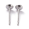 304 Stainless Steel Stud Earring Settings STAS-J031-09-2