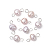 16Pcs 2 Colors Natural Cultured Freshwater Pearl Potato Connector Charms PALLOY-JF04663-2