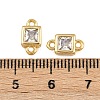 Brass Pave Clear Cubic Zirconia Connector Charms KK-A269-25G-3