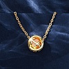 Brass Pave Cubic Zirconia Birth Stone Constellation Pendant Cable Chain Necklaces NJEW-D334-01G-04-2