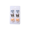 Baking Paint Acrylic Dog Stud Earrings for Women PW-WG92DC8-01-6