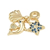 Rack Plating Brass Micro Pave Cubic Zirconia Pendants KK-M309-32G-1
